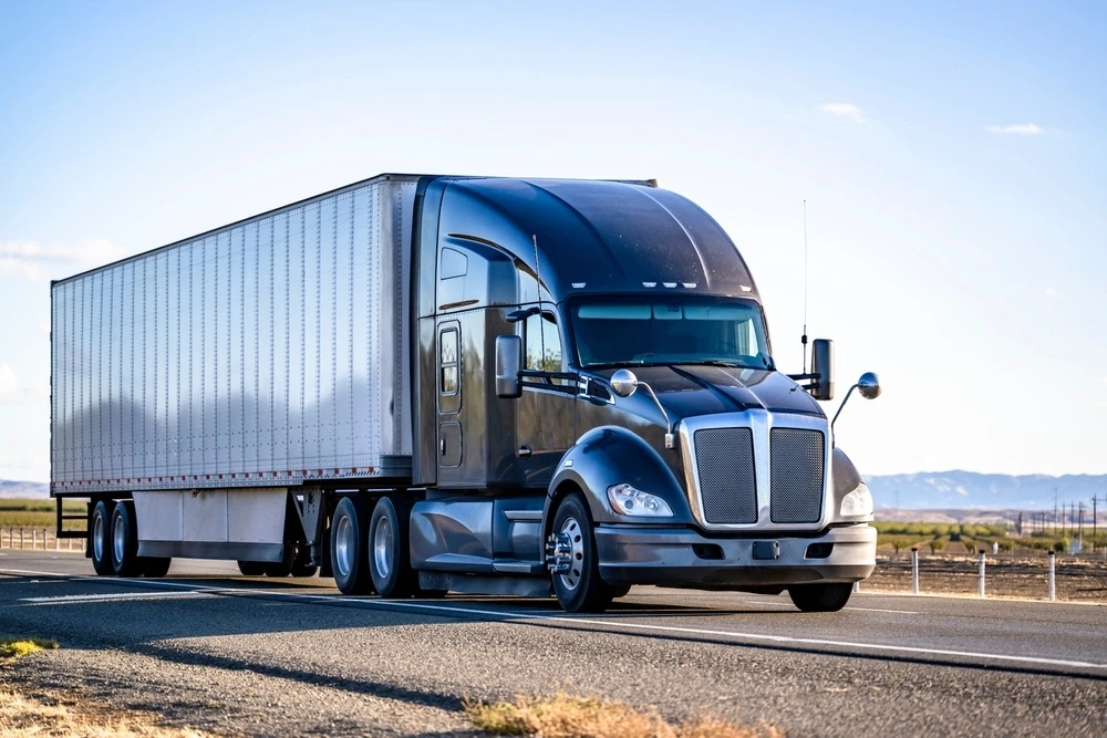 a big rig truck on the highway