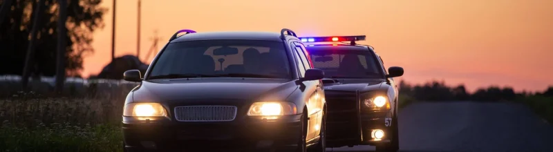 Car smuggling humans getting pulled over by the police